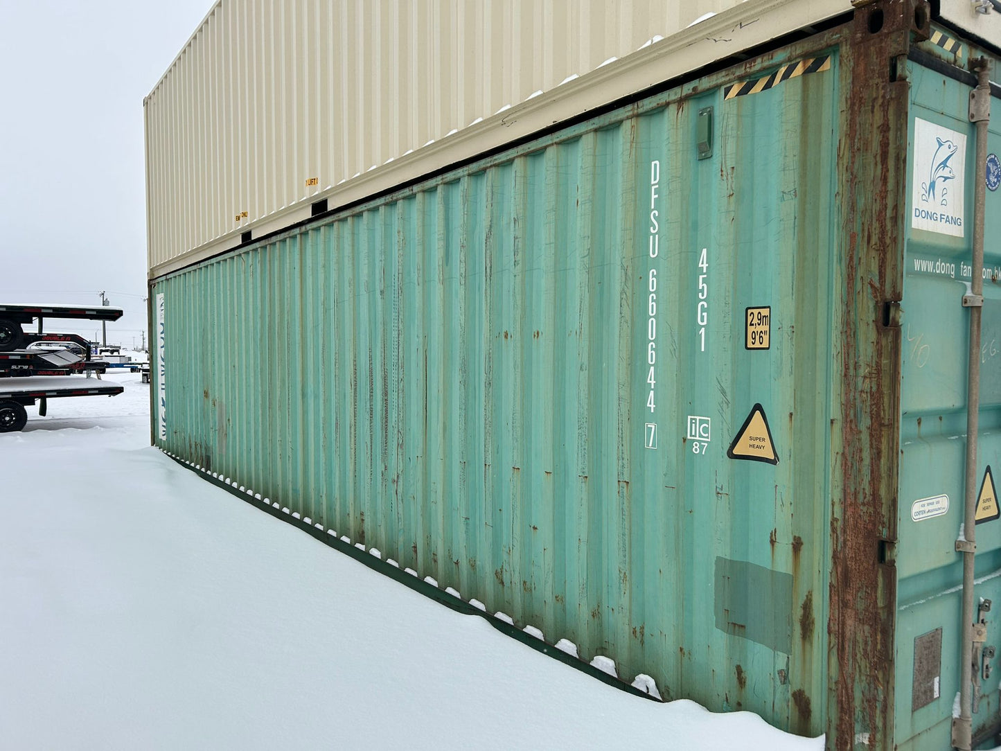 40 Footer Turquoise Used High Cube Shipping Container
