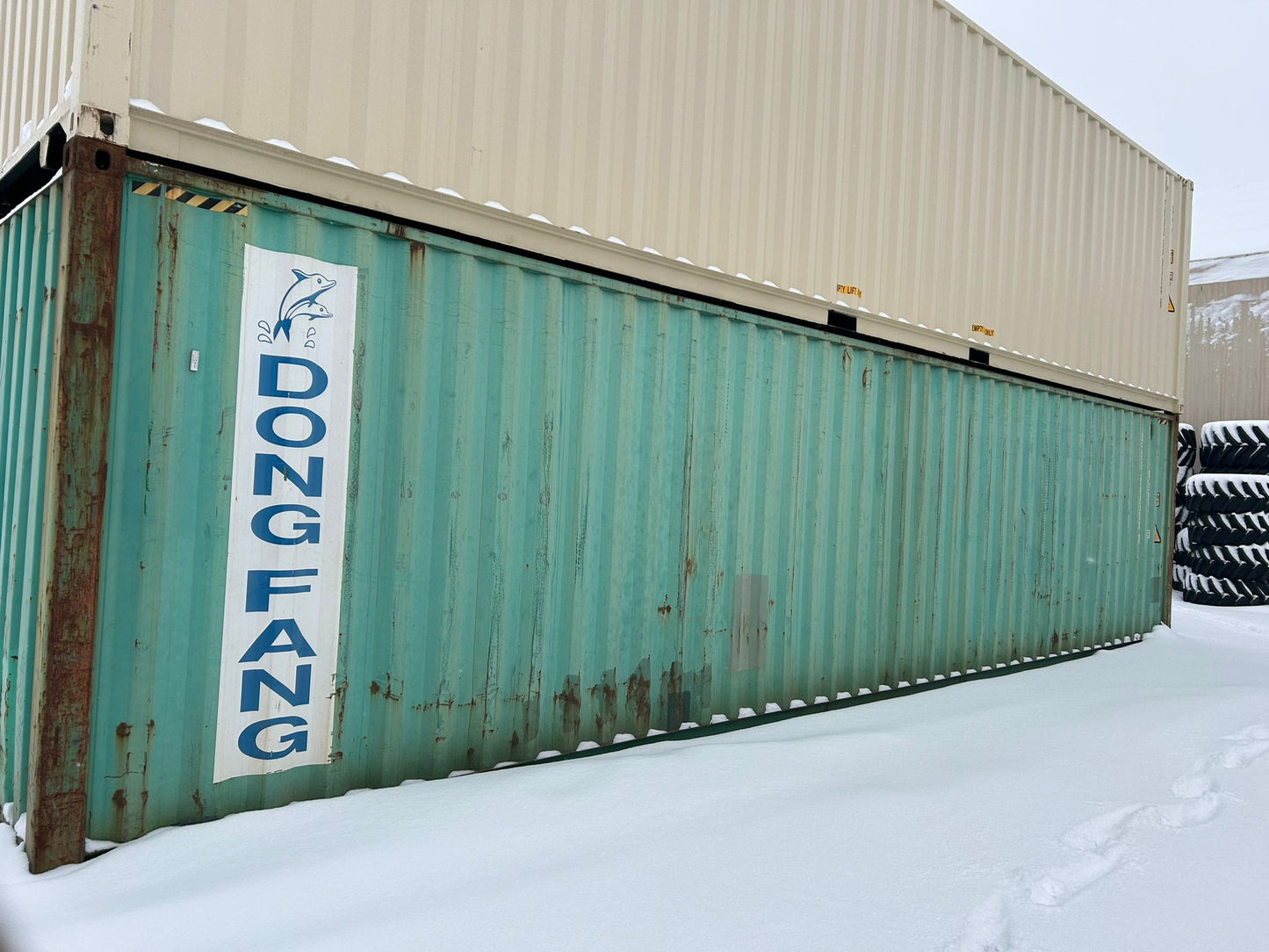 40 Footer Turquoise Used High Cube Shipping Container