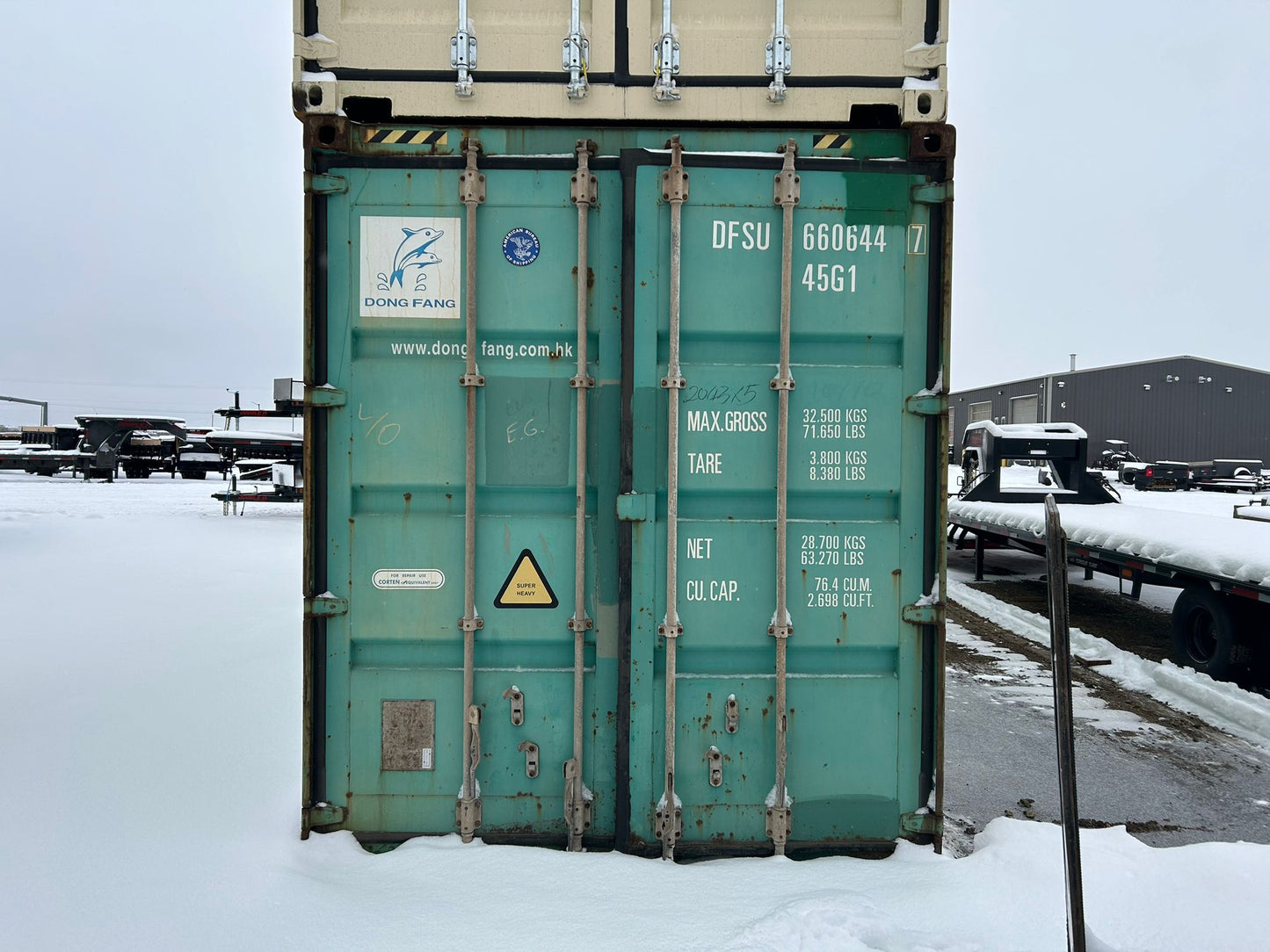40 Footer Turquoise Used High Cube Shipping Container