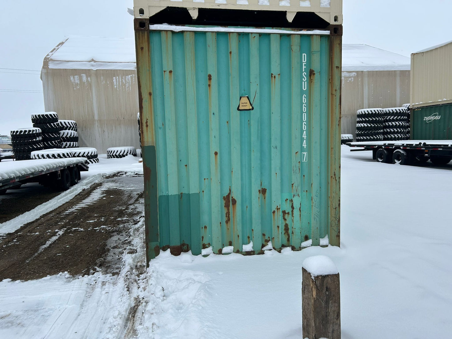 40 Footer Turquoise Used High Cube Shipping Container