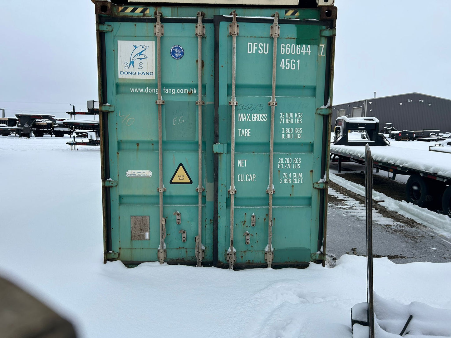 40 Footer Turquoise Used High Cube Shipping Container
