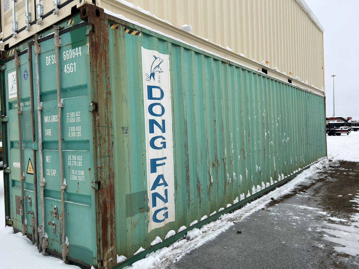 40 Footer Turquoise Used High Cube Shipping Container